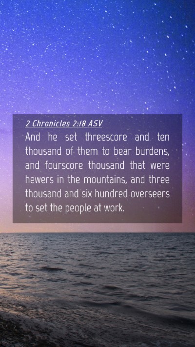 Picture 04 - 2 Chronicles 2:18 ASV Mobile Phone Wallpaper - And he set threescore and ten thousand of them to - Mobile Bible Verse Wallpaper