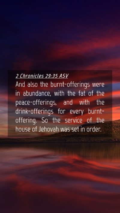 Picture 04 - 2 Chronicles 29:35 ASV Mobile Phone Wallpaper - And also the burnt-offerings were in abundance, - Mobile Bible Verse Wallpaper
