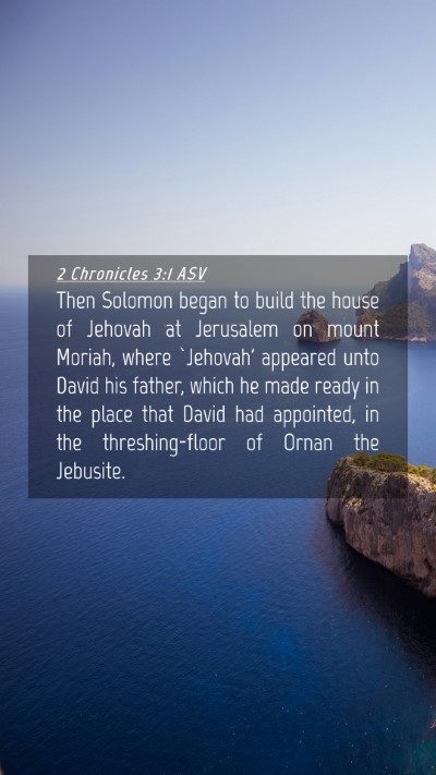 Picture 04 - 2 Chronicles 3:1 ASV Mobile Phone Wallpaper - Then Solomon began to build the house of Jehovah - Mobile Bible Verse Wallpaper
