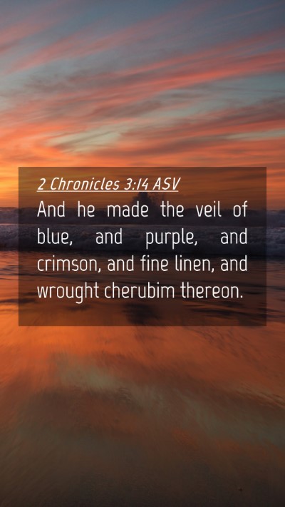 Picture 04 - 2 Chronicles 3:14 ASV Mobile Phone Wallpaper - And he made the veil of blue, and purple, and - Mobile Bible Verse Wallpaper