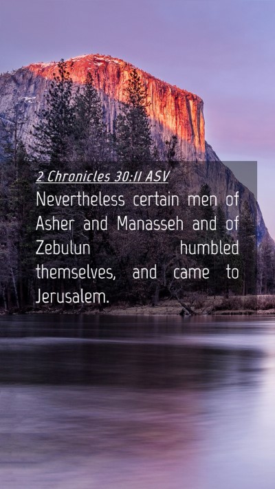 Picture 04 - 2 Chronicles 30:11 ASV Mobile Phone Wallpaper - Nevertheless certain men of Asher and Manasseh - Mobile Bible Verse Wallpaper