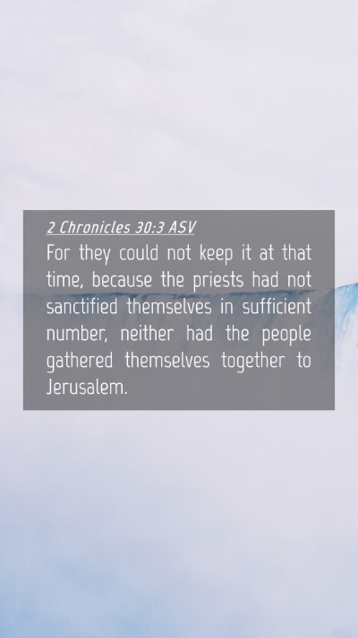 Picture 04 - 2 Chronicles 30:3 ASV Mobile Phone Wallpaper - For they could not keep it at that time, because - Mobile Bible Verse Wallpaper