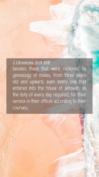Picture 04 - 2 Chronicles 31:16 ASV Mobile Phone Wallpaper - besides them that were reckoned by genealogy of - Mobile Bible Verse Wallpaper