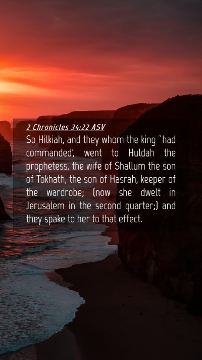 Picture 04 - 2 Chronicles 34:22 ASV Mobile Phone Wallpaper - So Hilkiah, and they whom the king `had - Mobile Bible Verse Wallpaper