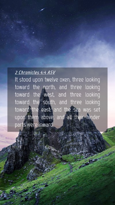 Picture 04 - 2 Chronicles 4:4 ASV Mobile Phone Wallpaper - It stood upon twelve oxen, three looking toward - Mobile Bible Verse Wallpaper