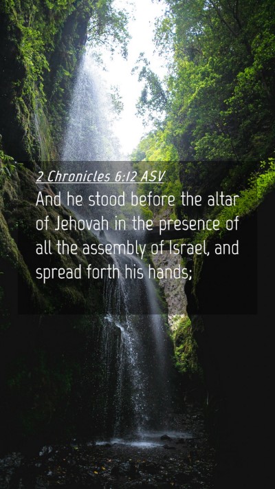 Picture 04 - 2 Chronicles 6:12 ASV Mobile Phone Wallpaper - And he stood before the altar of Jehovah in the - Mobile Bible Verse Wallpaper
