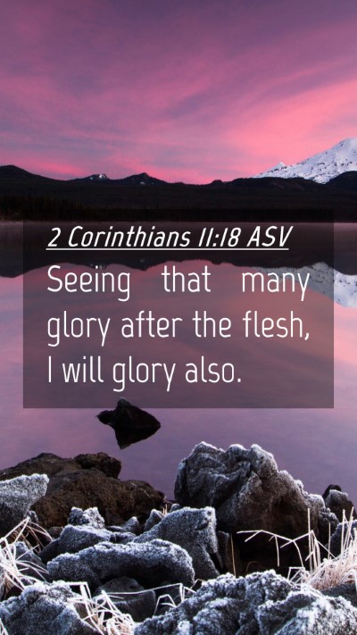 Picture 04 - 2 Corinthians 11:18 ASV Mobile Phone Wallpaper - Seeing that many glory after the flesh, I will - Mobile Bible Verse Wallpaper