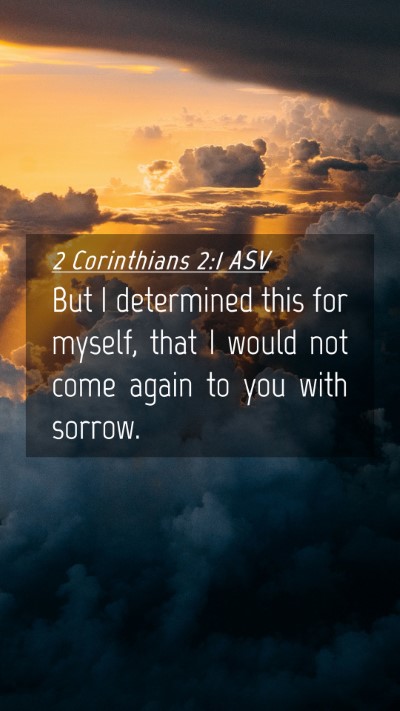 Picture 04 - 2 Corinthians 2:1 ASV Mobile Phone Wallpaper - But I determined this for myself, that I would - Mobile Bible Verse Wallpaper