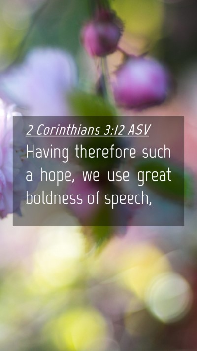 Picture 04 - 2 Corinthians 3:12 ASV Mobile Phone Wallpaper - Having therefore such a hope, we use great - Mobile Bible Verse Wallpaper