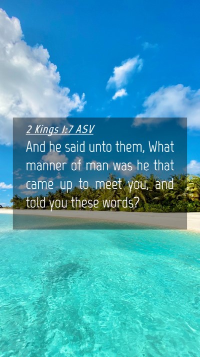 Picture 04 - 2 Kings 1:7 ASV Mobile Phone Wallpaper - And he said unto them, What manner of man was he - Mobile Bible Verse Wallpaper