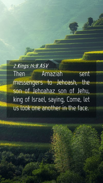 Picture 04 - 2 Kings 14:8 ASV Mobile Phone Wallpaper - Then Amaziah sent messengers to Jehoash, the son - Mobile Bible Verse Wallpaper