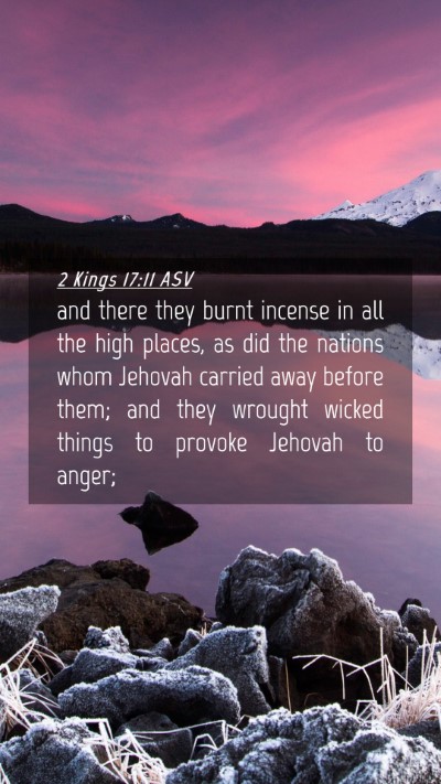 Picture 04 - 2 Kings 17:11 ASV Mobile Phone Wallpaper - and there they burnt incense in all the high - Mobile Bible Verse Wallpaper
