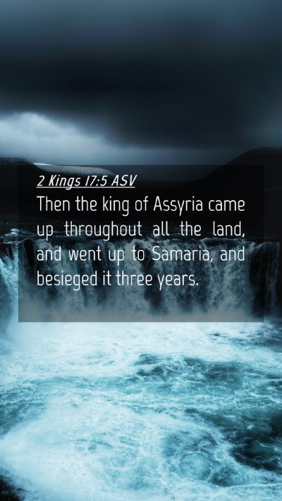 Picture 04 - 2 Kings 17:5 ASV Mobile Phone Wallpaper - Then the king of Assyria came up throughout all - Mobile Bible Verse Wallpaper