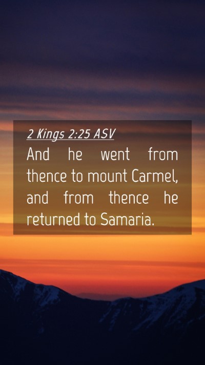 Picture 04 - 2 Kings 2:25 ASV Mobile Phone Wallpaper - And he went from thence to mount Carmel, and from - Mobile Bible Verse Wallpaper