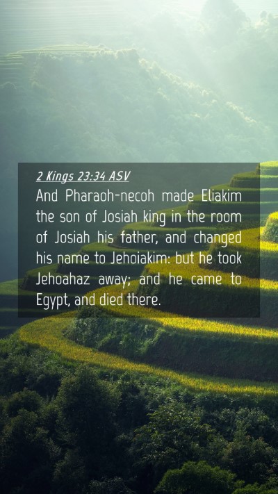 Picture 04 - 2 Kings 23:34 ASV Mobile Phone Wallpaper - And Pharaoh-necoh made Eliakim the son of Josiah - Mobile Bible Verse Wallpaper