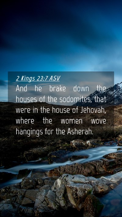 Picture 04 - 2 Kings 23:7 ASV Mobile Phone Wallpaper - And he brake down the houses of the sodomites, - Mobile Bible Verse Wallpaper