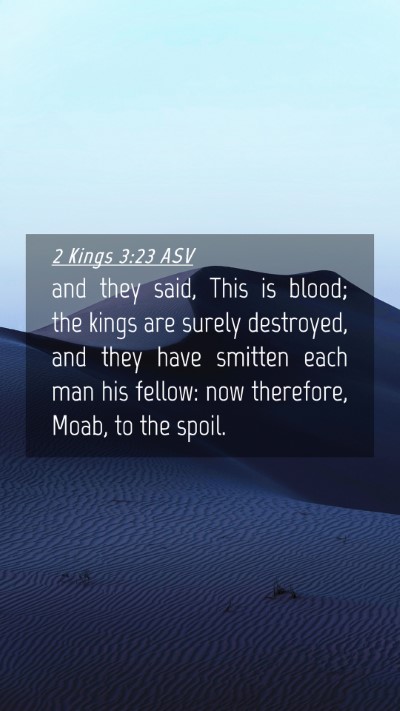 Picture 04 - 2 Kings 3:23 ASV Mobile Phone Wallpaper - and they said, This is blood; the kings are - Mobile Bible Verse Wallpaper