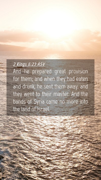 Picture 04 - 2 Kings 6:23 ASV Mobile Phone Wallpaper - And he prepared great provision for them; and - Mobile Bible Verse Wallpaper