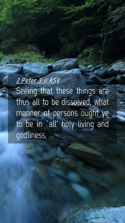Picture 04 - 2 Peter 3:11 ASV Mobile Phone Wallpaper - Seeing that these things are thus all to be - Mobile Bible Verse Wallpaper
