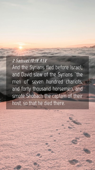 Picture 04 - 2 Samuel 10:18 ASV Mobile Phone Wallpaper - And the Syrians fled before Israel; and David - Mobile Bible Verse Wallpaper