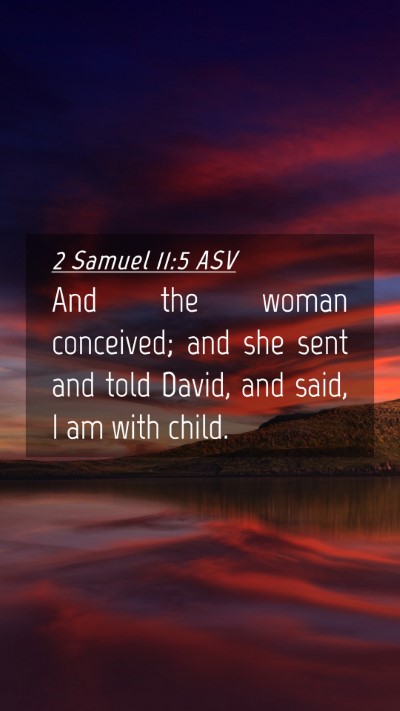 Picture 04 - 2 Samuel 11:5 ASV Mobile Phone Wallpaper - And the woman conceived; and she sent and told - Mobile Bible Verse Wallpaper