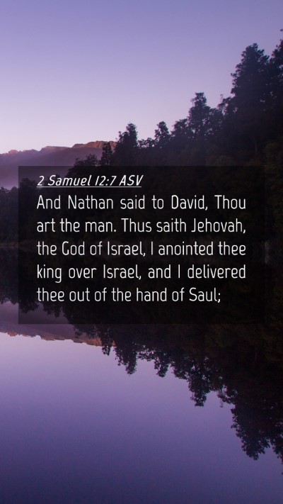 Picture 04 - 2 Samuel 12:7 ASV Mobile Phone Wallpaper - And Nathan said to David, Thou art the man. Thus - Mobile Bible Verse Wallpaper