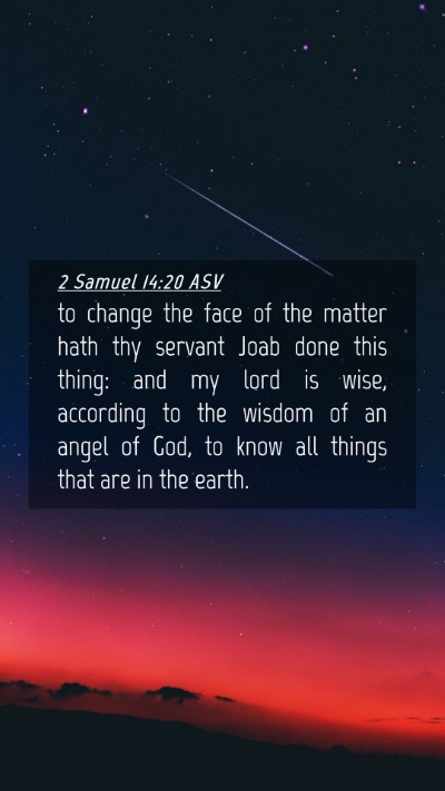 Picture 04 - 2 Samuel 14:20 ASV Mobile Phone Wallpaper - to change the face of the matter hath thy servant - Mobile Bible Verse Wallpaper