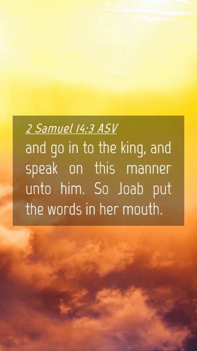 Picture 04 - 2 Samuel 14:3 ASV Mobile Phone Wallpaper - and go in to the king, and speak on this manner - Mobile Bible Verse Wallpaper
