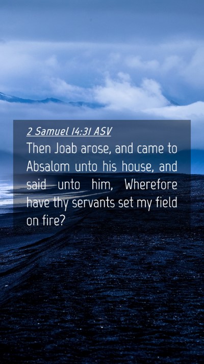 Picture 04 - 2 Samuel 14:31 ASV Mobile Phone Wallpaper - Then Joab arose, and came to Absalom unto his - Mobile Bible Verse Wallpaper
