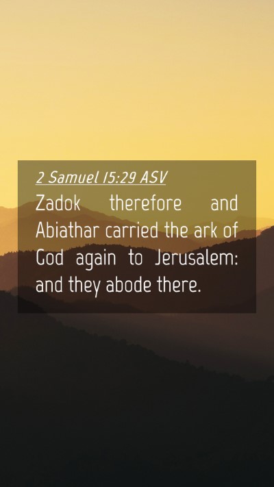 Picture 04 - 2 Samuel 15:29 ASV Mobile Phone Wallpaper - Zadok therefore and Abiathar carried the ark of - Mobile Bible Verse Wallpaper