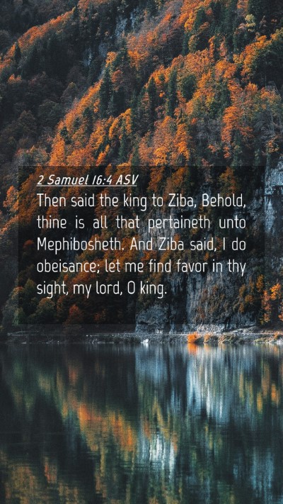 Picture 04 - 2 Samuel 16:4 ASV Mobile Phone Wallpaper - Then said the king to Ziba, Behold, thine is all - Mobile Bible Verse Wallpaper