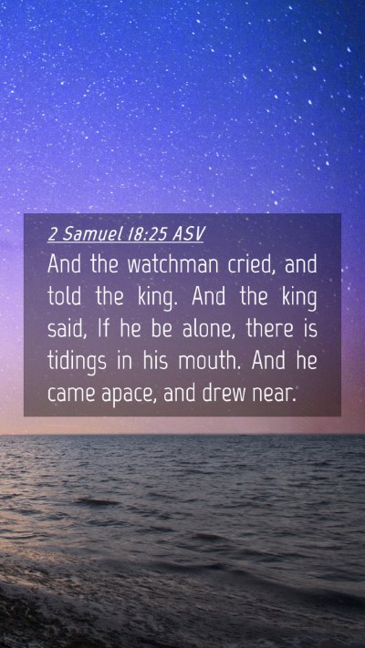 Picture 04 - 2 Samuel 18:25 ASV Mobile Phone Wallpaper - And the watchman cried, and told the king. And - Mobile Bible Verse Wallpaper