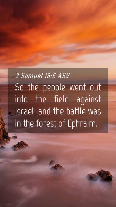 Picture 04 - 2 Samuel 18:6 ASV Mobile Phone Wallpaper - So the people went out into the field against - Mobile Bible Verse Wallpaper