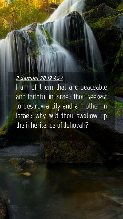 Picture 04 - 2 Samuel 20:19 ASV Mobile Phone Wallpaper - I am of them that are peaceable and faithful in - Mobile Bible Verse Wallpaper