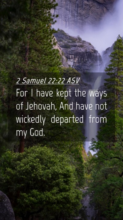 Picture 04 - 2 Samuel 22:22 ASV Mobile Phone Wallpaper - For I have kept the ways of Jehovah, And have not - Mobile Bible Verse Wallpaper