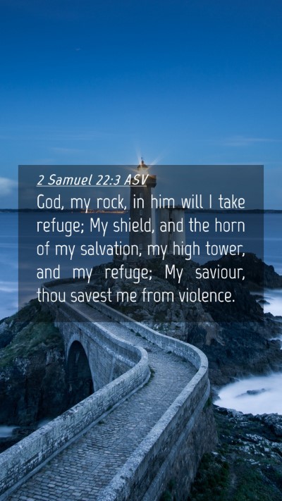 Picture 04 - 2 Samuel 22:3 ASV Mobile Phone Wallpaper - God, my rock, in him will I take refuge; My - Mobile Bible Verse Wallpaper