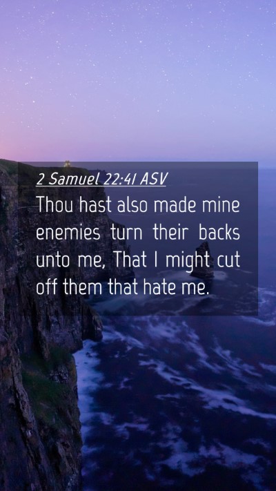 Picture 04 - 2 Samuel 22:41 ASV Mobile Phone Wallpaper - Thou hast also made mine enemies turn their backs - Mobile Bible Verse Wallpaper