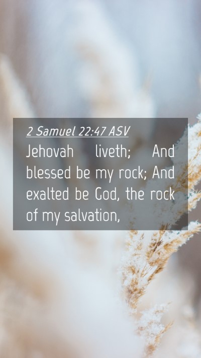 Picture 04 - 2 Samuel 22:47 ASV Mobile Phone Wallpaper - Jehovah liveth; And blessed be my rock; And - Mobile Bible Verse Wallpaper