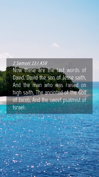 Picture 04 - 2 Samuel 23:1 ASV Mobile Phone Wallpaper - Now these are the last words of David. David the - Mobile Bible Verse Wallpaper