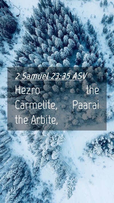 Picture 04 - 2 Samuel 23:35 ASV Mobile Phone Wallpaper - Hezro the Carmelite, Paarai the - Mobile Bible Verse Wallpaper