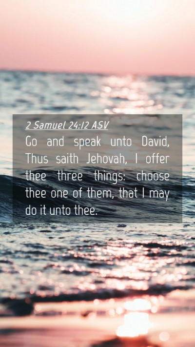 Picture 04 - 2 Samuel 24:12 ASV Mobile Phone Wallpaper - Go and speak unto David, Thus saith Jehovah, I - Mobile Bible Verse Wallpaper