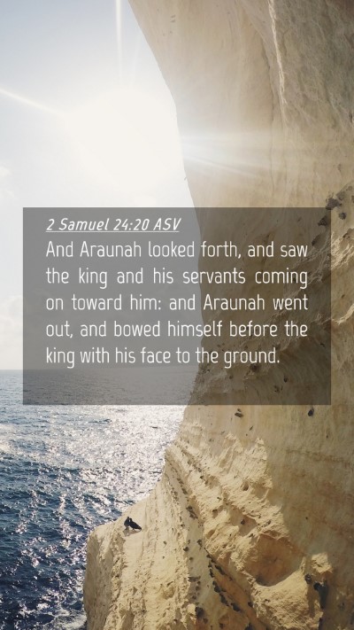 Picture 04 - 2 Samuel 24:20 ASV Mobile Phone Wallpaper - And Araunah looked forth, and saw the king and - Mobile Bible Verse Wallpaper