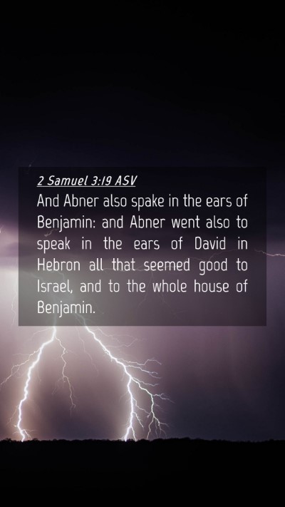 Picture 04 - 2 Samuel 3:19 ASV Mobile Phone Wallpaper - And Abner also spake in the ears of Benjamin: and - Mobile Bible Verse Wallpaper