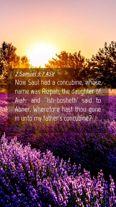 Picture 04 - 2 Samuel 3:7 ASV Mobile Phone Wallpaper - Now Saul had a concubine, whose name was Rizpah, - Mobile Bible Verse Wallpaper