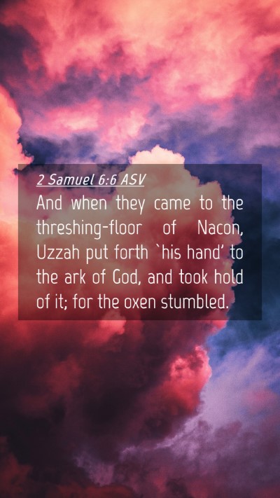 Picture 04 - 2 Samuel 6:6 ASV Mobile Phone Wallpaper - And when they came to the threshing-floor of - Mobile Bible Verse Wallpaper