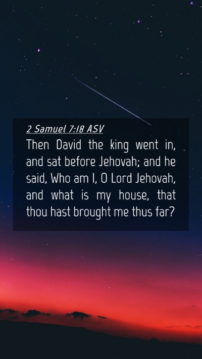 Picture 04 - 2 Samuel 7:18 ASV Mobile Phone Wallpaper - Then David the king went in, and sat before - Mobile Bible Verse Wallpaper