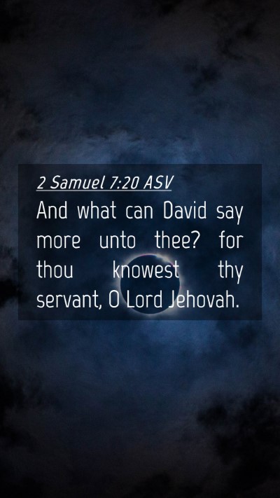 Picture 04 - 2 Samuel 7:20 ASV Mobile Phone Wallpaper - And what can David say more unto thee? for thou - Mobile Bible Verse Wallpaper