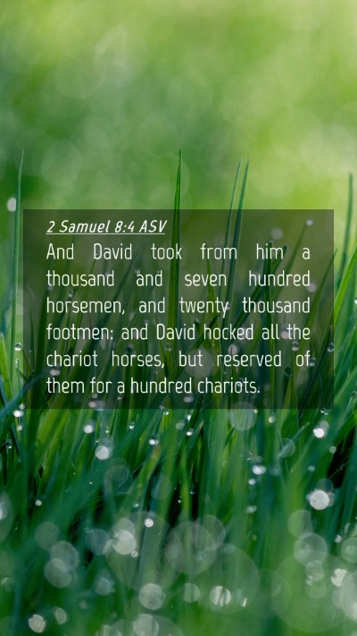 Picture 04 - 2 Samuel 8:4 ASV Mobile Phone Wallpaper - And David took from him a thousand and seven - Mobile Bible Verse Wallpaper