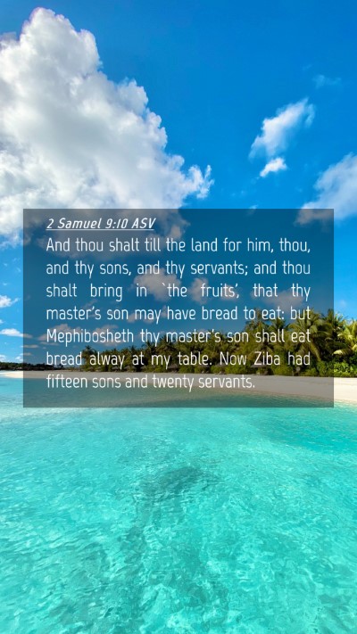 Picture 04 - 2 Samuel 9:10 ASV Mobile Phone Wallpaper - And thou shalt till the land for him, thou, and - Mobile Bible Verse Wallpaper