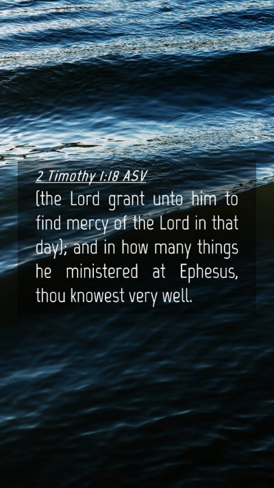 Picture 04 - 2 Timothy 1:18 ASV Mobile Phone Wallpaper - (the Lord grant unto him to find mercy of the - Mobile Bible Verse Wallpaper
